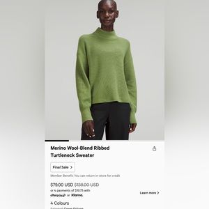 Lululemon Green Sweater